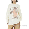 Couple Retro Angel Alphabet Print Sweatshirt